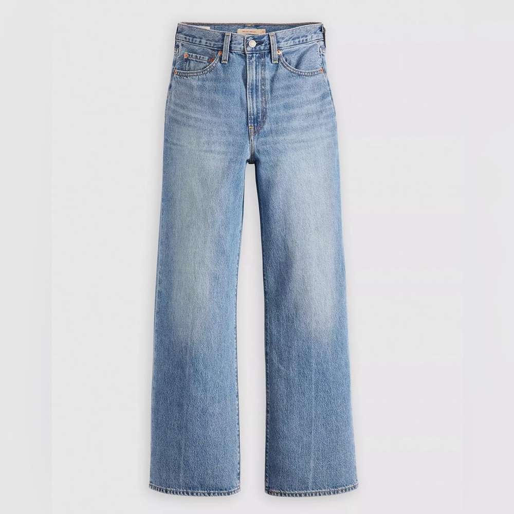 Levi's Premium Ribcage Wide-Leg Jeans in Far and Wide Medium Wash Size 33 - Picture 9 of 16